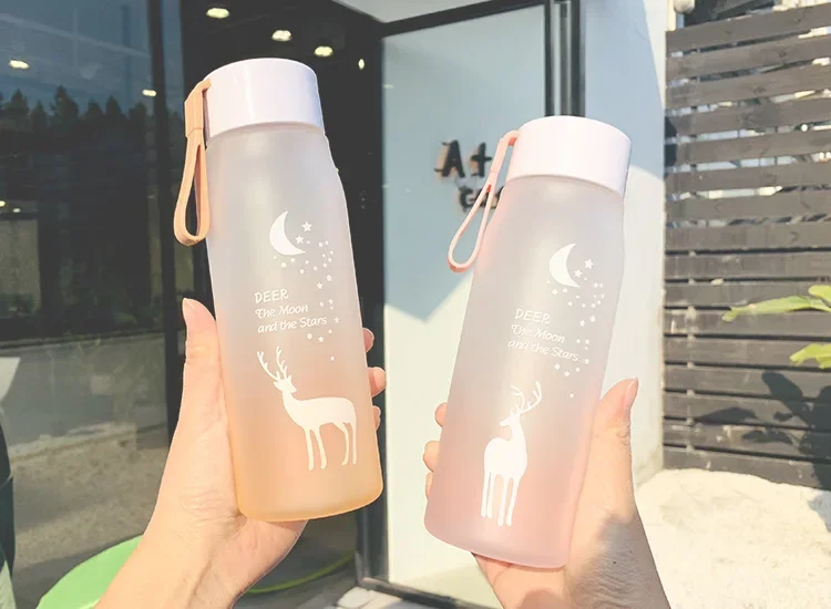 1PC 560ml Water Bottle Drinkware Leak Proof Portable for Girl Outdoor Travel Leakproof Plastic My Cute Drink Bottle