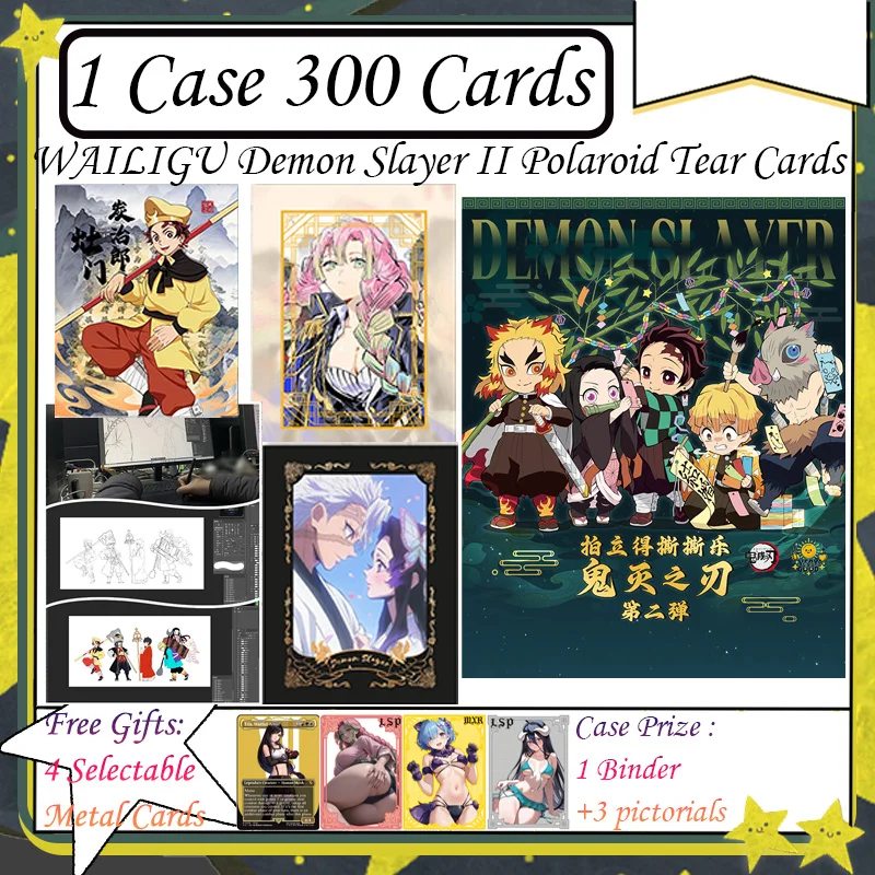 

WAILIGU Demon Slayer II Polaroid Tear Cards - Kimetsu No Yaiba Anime Colored Paper Tanjirou Kamado Nezuko Cards Gift for Kids