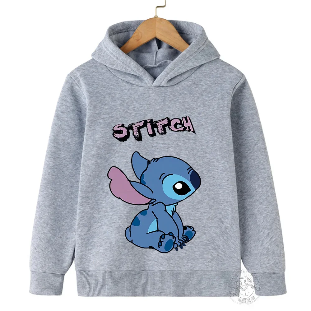 

Disney Stitch creative cartoon printed hoodies for boys and girls children's clothing 3-14 years old children's pullovers