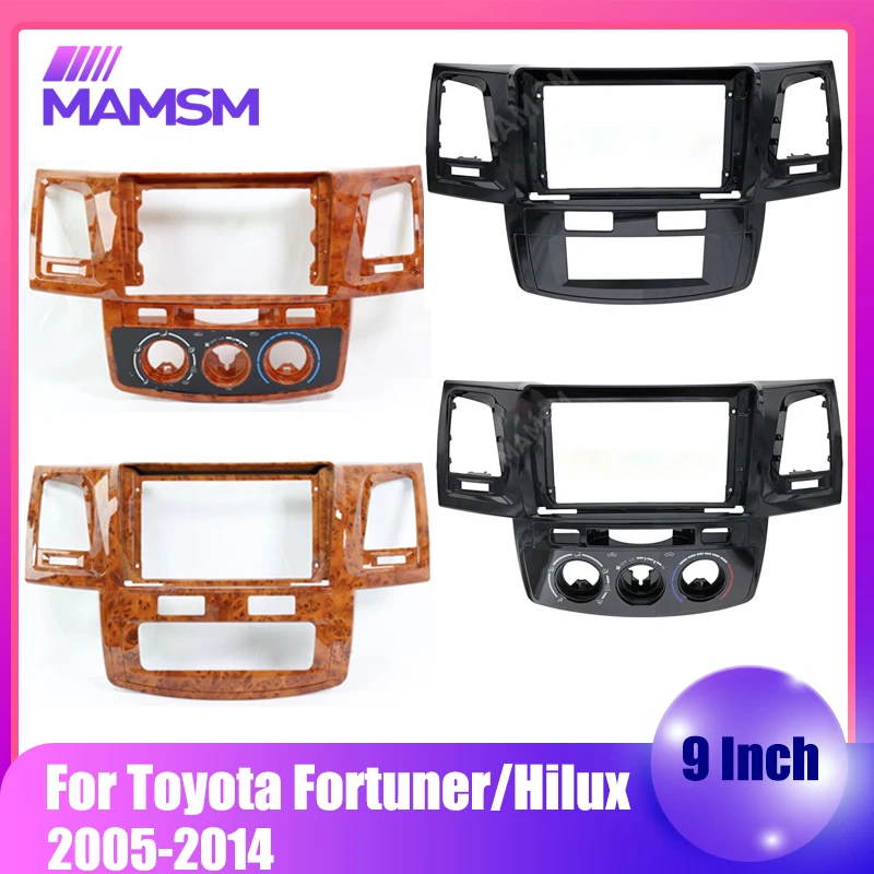 9 inch Car radio Frame Fascia For Toyota Fortuner/Hilux Vigo 2005-2015 DVD Panel Dashboard Mount Kit 2 Din Installation Stereo