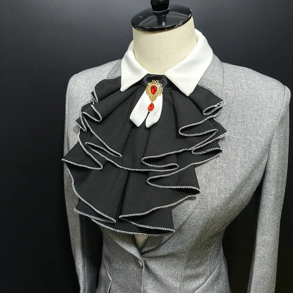 Handmade Multi-layer Rhinestone False Collar Scarf Suitable for Pairing with Stage Performance Shirts and Cosplay Costume Props