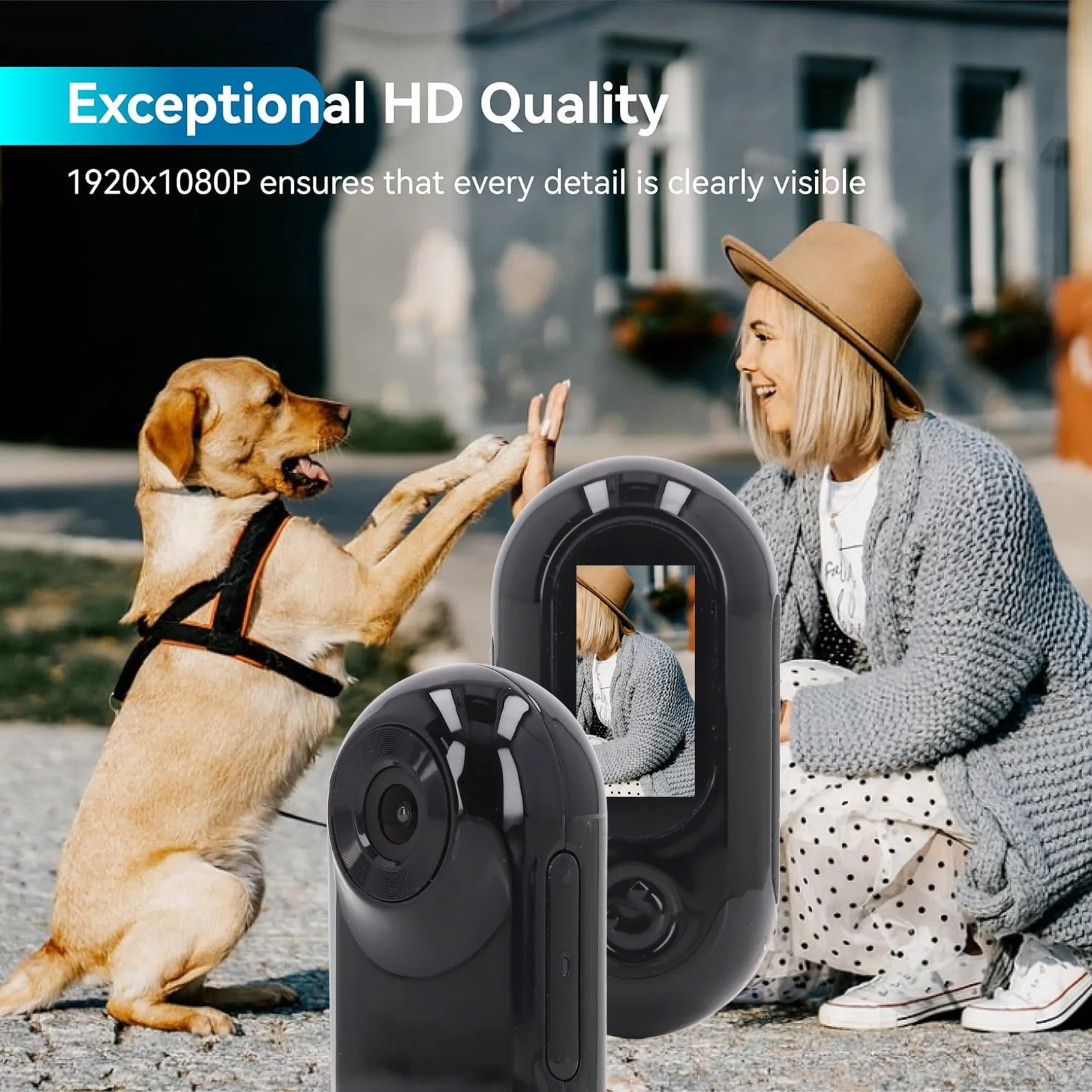 ZK30 Pet Collar Camera Full HD 90 Degree Wide Angle Small Dog Cat Action Camera with Video Records for Indoor Outdoor