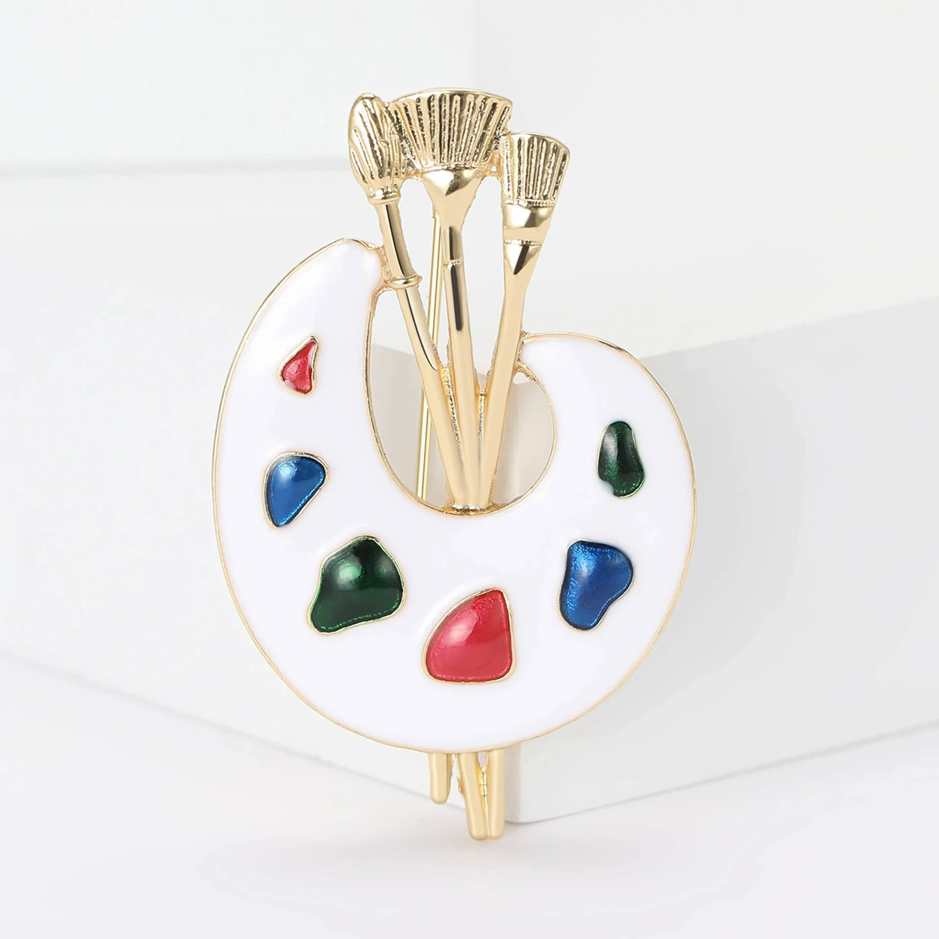 Vintage Painter Board Brooches for Women Unisex Drawing Lover Party Casual Pins Gifts