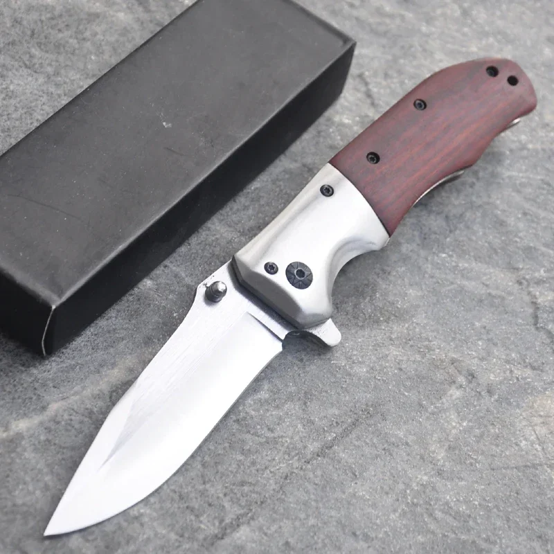 

Damascus Knves Folding Knife 7Cr18Mov Blade Wood Steel Handle Tactical Camping Knives Survival Hunting Pocket Knife Outdoor Tool