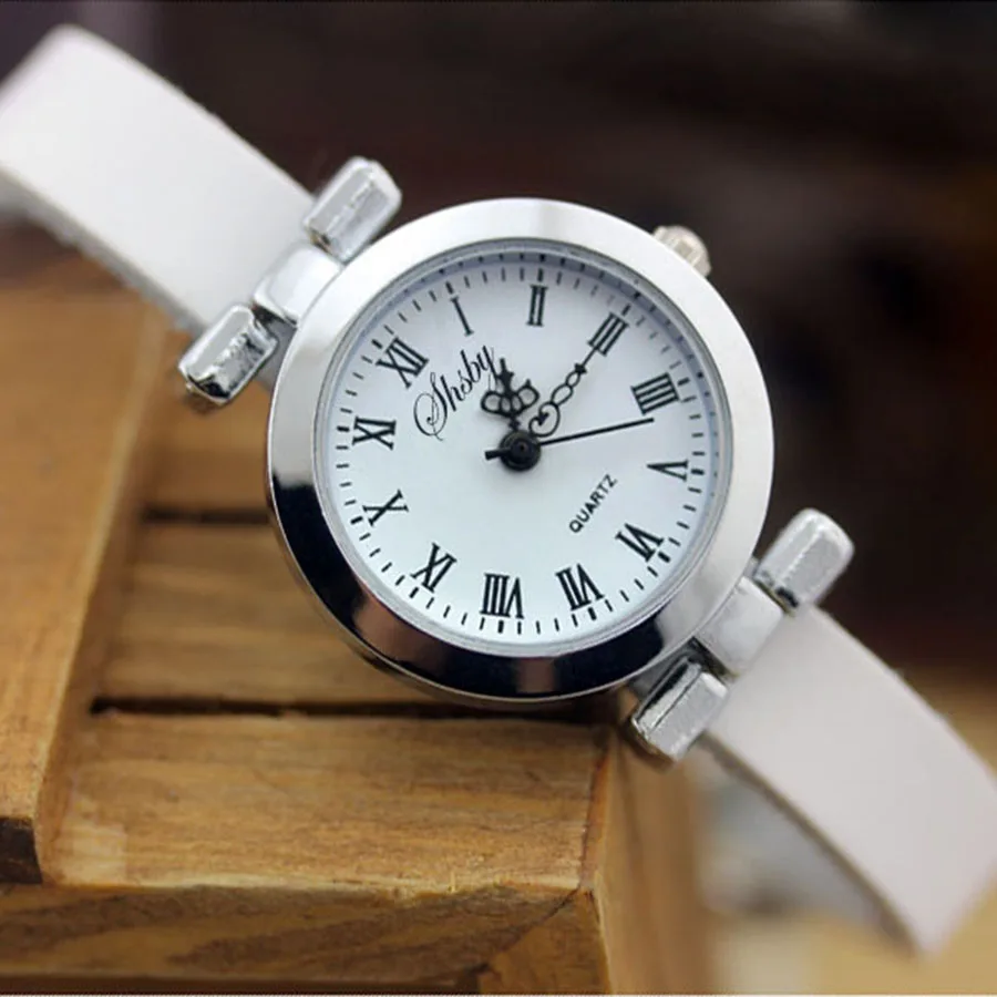 Shsby New Fashion Hot-selling Genuine Leather Female Silver Watch ROMA Vintage Watch Women Dress Watches