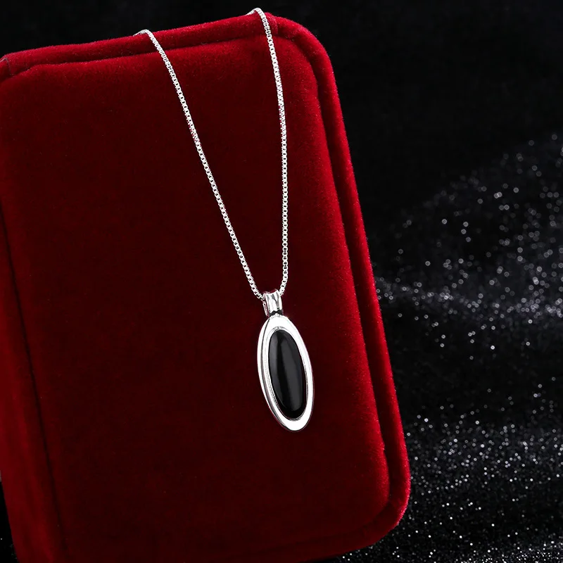 HUATIWOCY Fashion 925 Silver Jewelry Pendant Necklace Accessories for Women Wedding Engagement Party Promise Gift Wholesale