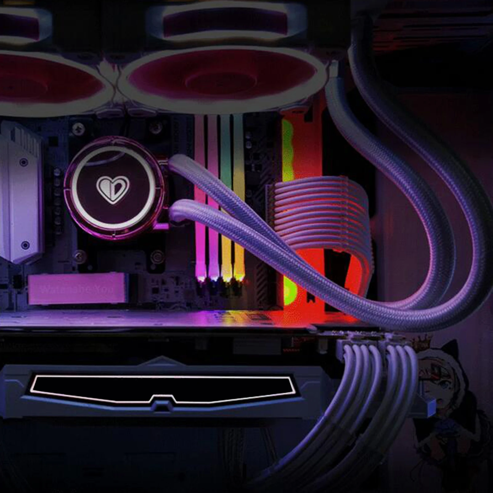 ATX Ärmeln Kabel 30cm 8Pin 24Pin Praktische Extension Kit Weiß Nylon PVC Kupfer Adapter Anschlüsse für Netzteil Fall PC