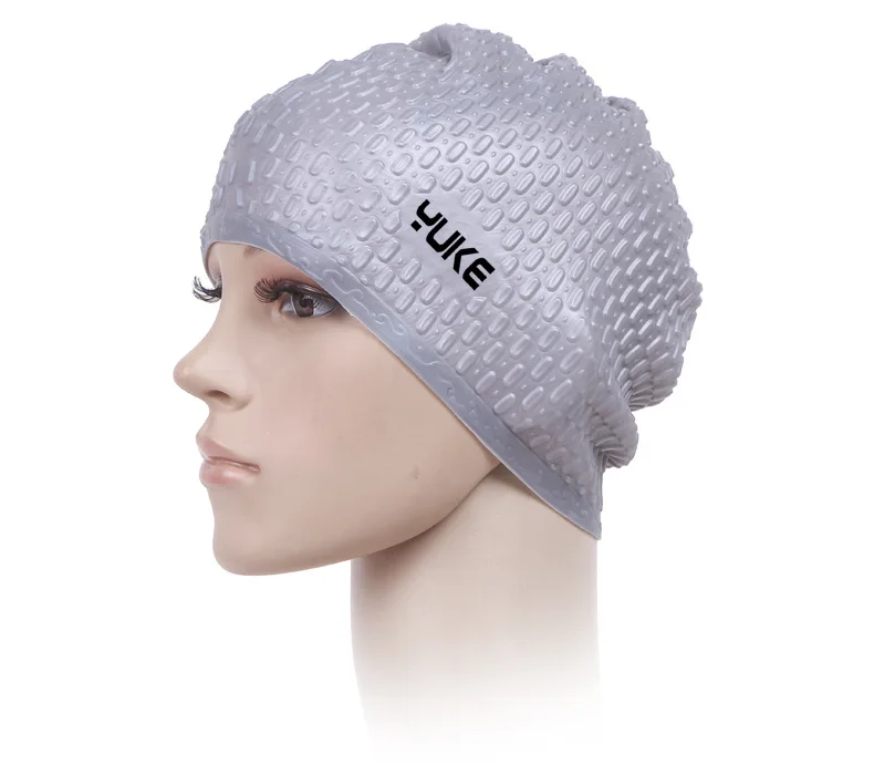 YUKE Silicone Swimming Cap Unisex Flexible Waterproof Adult Waterdrop Swimming Head Cover Protect Ear Pool Bath Cap Badmuts