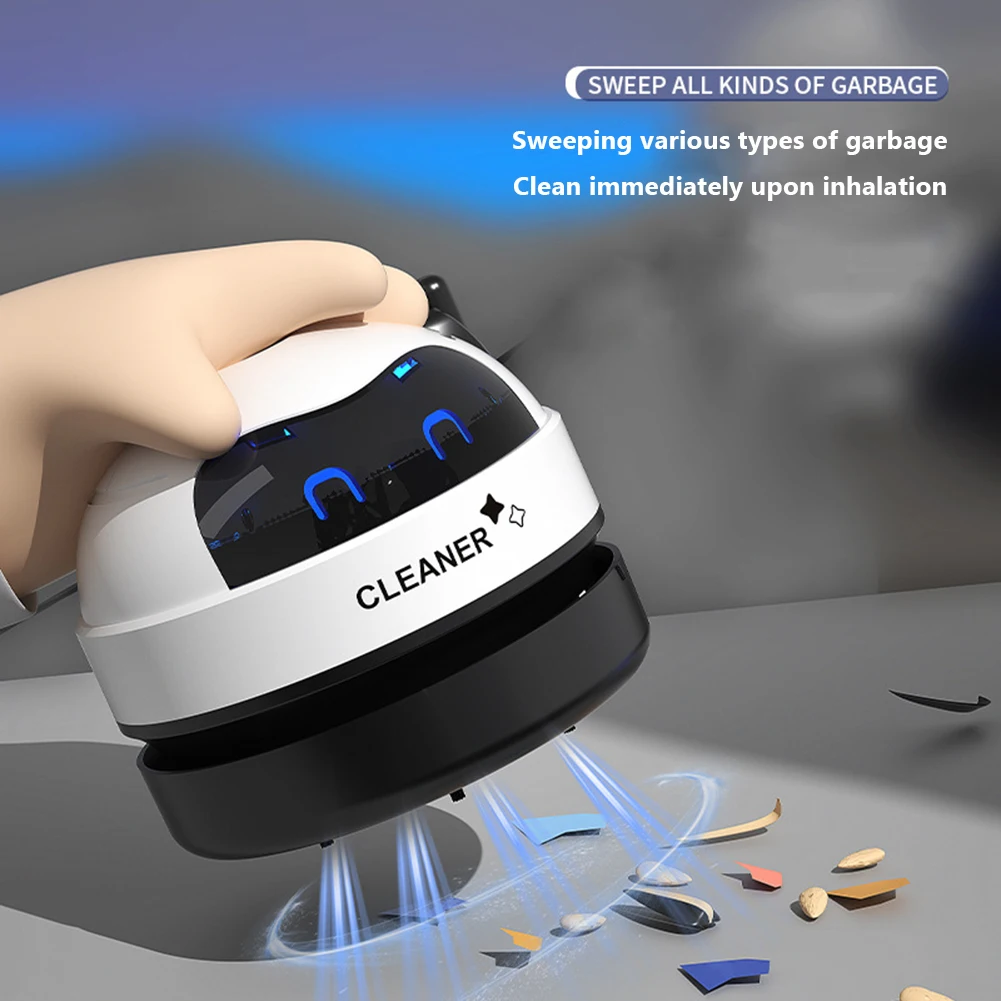 Portable Wireless Mini Desktop Vacuum Cleaner, USB Charging Dust Cleaning Brush for Car, Home & Office Desk Cleaning