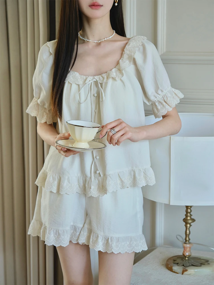 

Легкий дышащий комплект из полиэстера ChillCozy White Tea Breeze: модный спортивный костюм для женщин, летний комплект-двойка