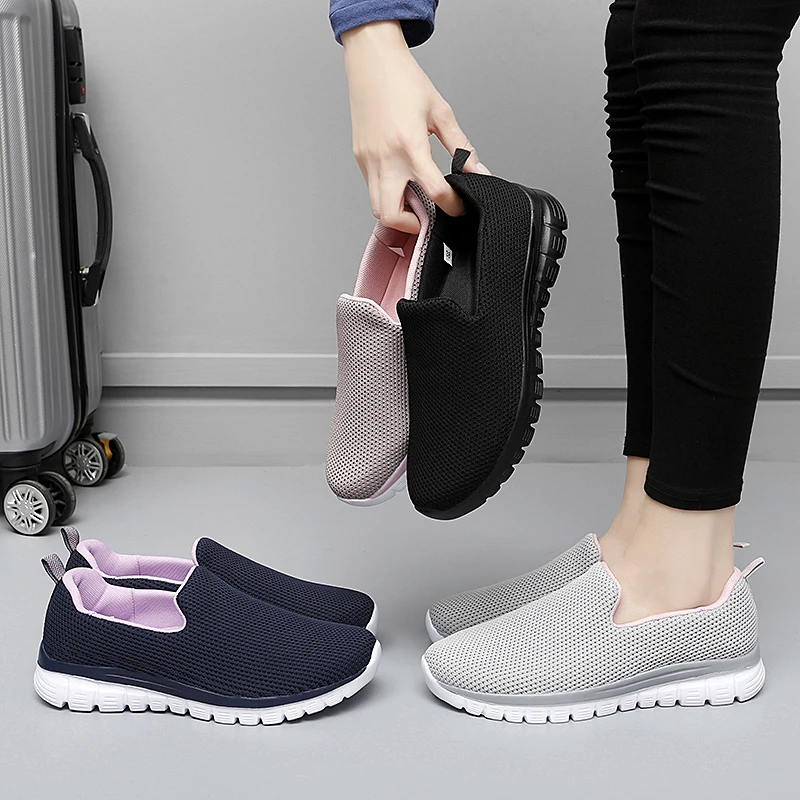 Vrouwen Gevulkaniseerde Schoenen Hoge Kwaliteit Vrouwen Sneakers Slip On Flats Schoenen Vrouwen Loafers Plus Maat 42 Lopen Plat