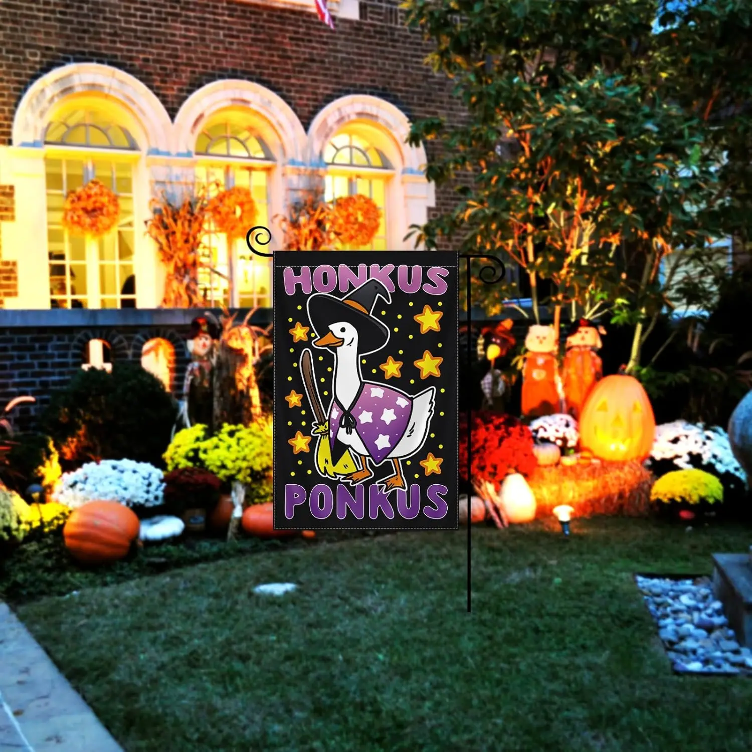 Halloween Garden Flags 12x18 Inch Vertical Double Sided,Halloween Decoration,HONKUS PONKUS Funny Goose Small Seasonal Yard D GGO