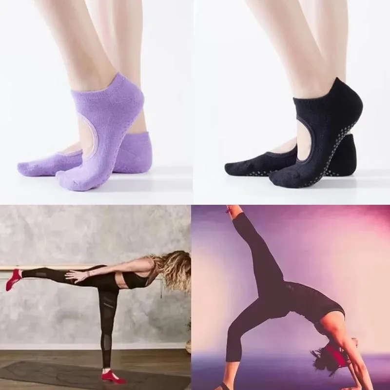 1/2pair Non-Slip Fitness Yoga Socks Cotton Women Sport Pilates Socks Ballet Dance Slippers Barefoot Sock Workout For Gym