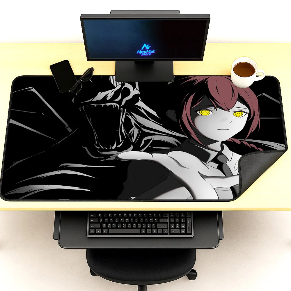 Motosega Uomo Makima Mauspad Xxl Accessori per PC Tappetino da scrivania da gioco Tappetino per mouse nero Tappetino per mouse Anime Tappetino per mouse 1200 Tappetini per dimensioni personalizzate