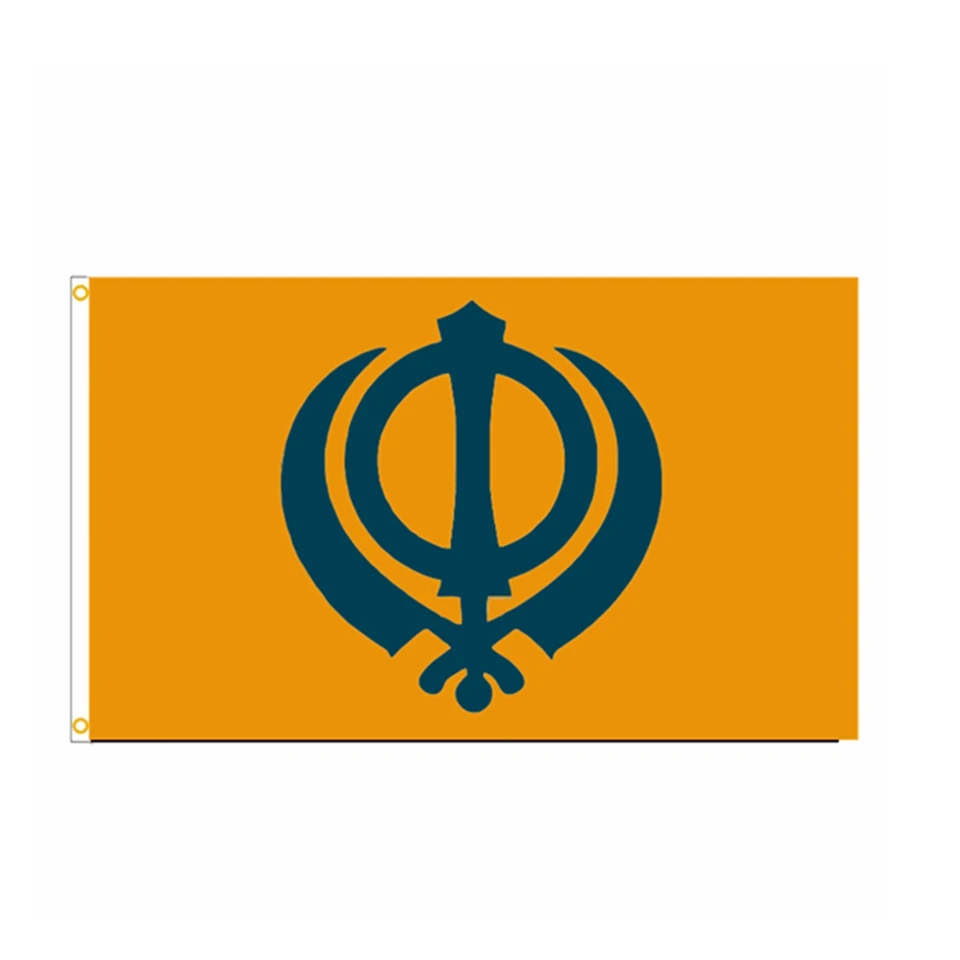 

Sikh Flag 2x3ft 3x5ft, Orange Indian Sikhism Religion Banner for Outdoor Decor, Polyester Hanging Garden Yard Decoration