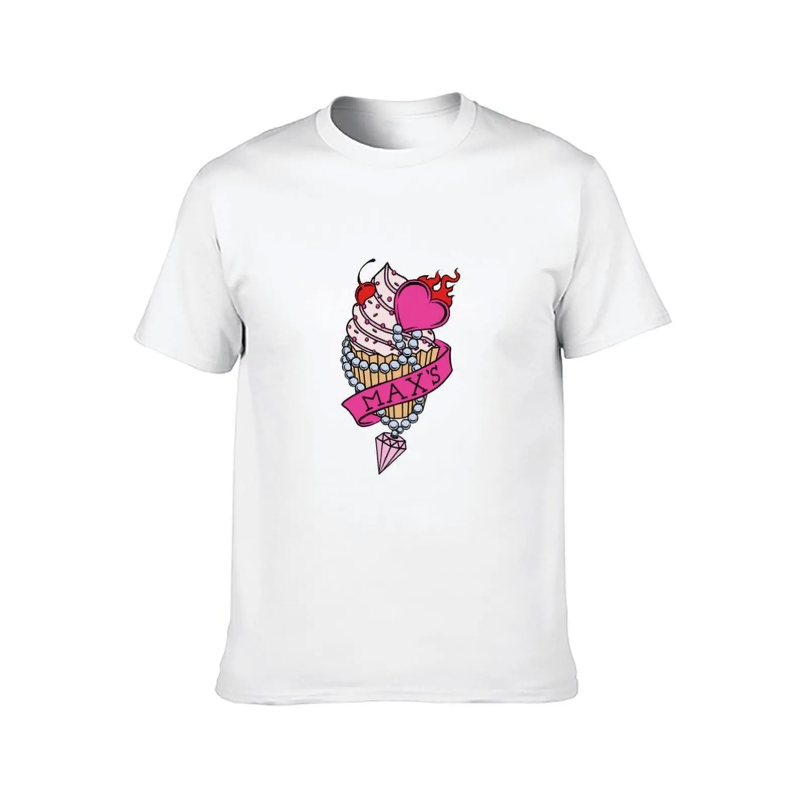 تي شيرت Max's Homemade Cupcakes Logo من Two Broke Girl$ تي شيرت جرافيك تي شيرت للرجال قطن تي شيرت حزمة تي شيرت