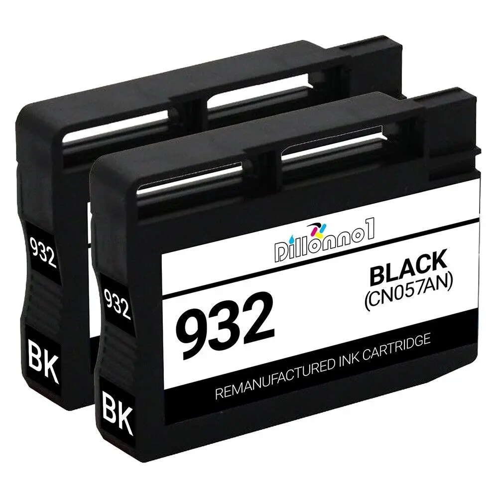 Tinta preta para HP Officejet, HP932, 932, CN057, 6100, 6600, 6700, 7610, pacote 2