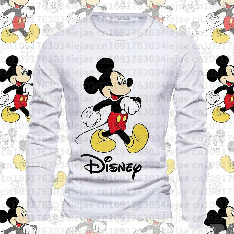 

New Fall Trend Streetwear Disney Brand Stitch and Winnie the Pooh Anime 3D Printed Casual Men's Crew Neck Long Sleeve T Shirt
