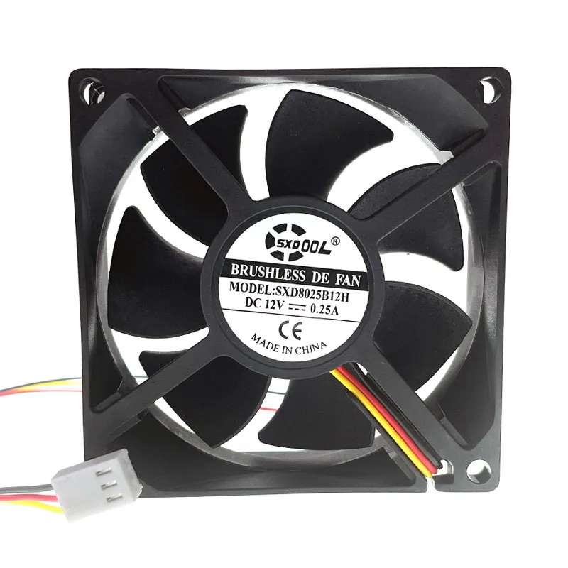 SXDOOL 80mm 12V Dual Ball Bearing Computer PC Cooling Fan