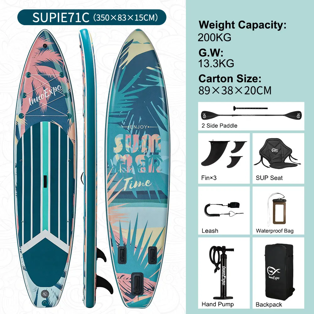 InnoExpo Opblaasbaar Stand Up Paddle Board Paddleboard Surfplank Surf Sup Board 320-350CM Antislip Watersport Paddle Board - afbeelding 1