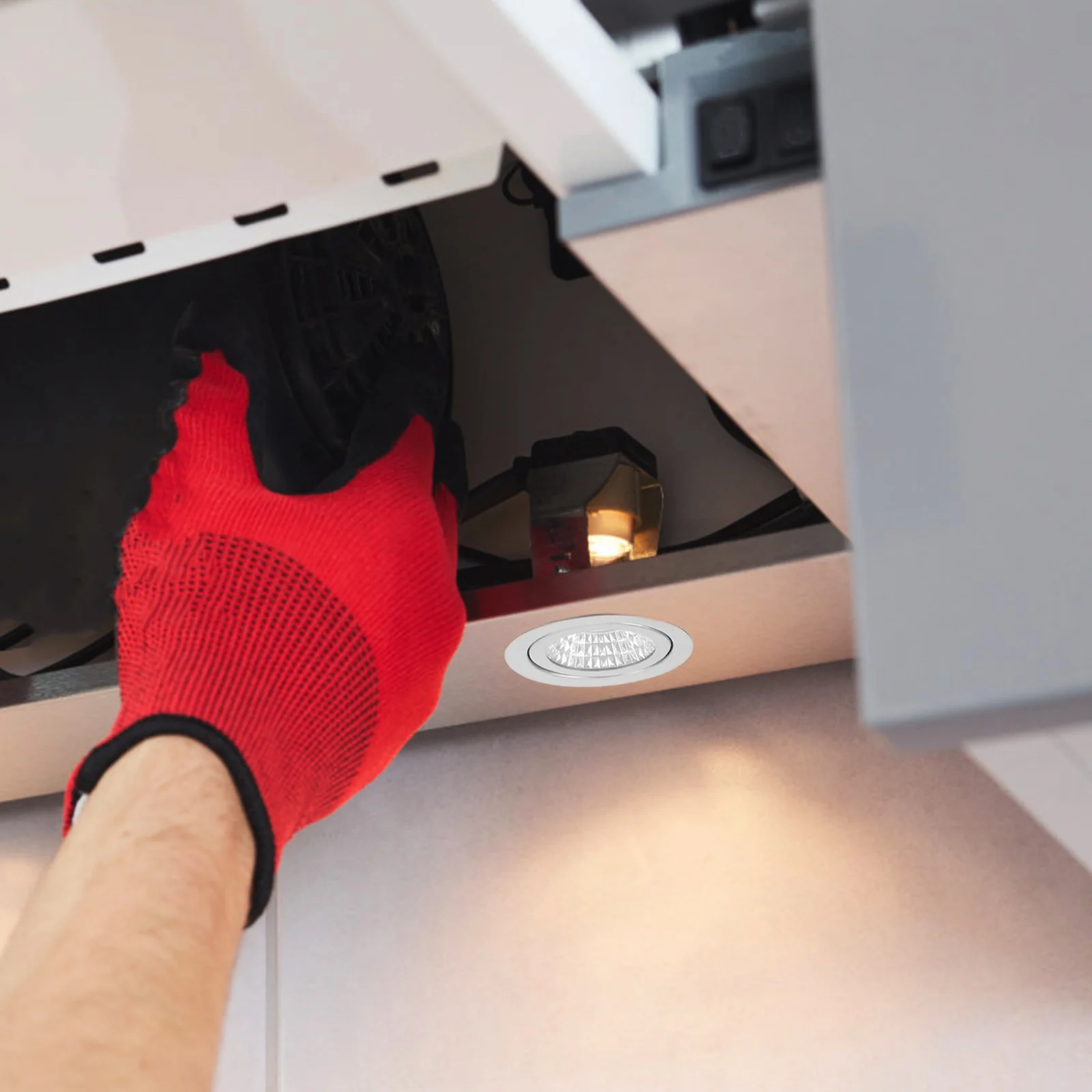 

Range Hood LED Light Bulb 12-LED Circular Glass Panel Transparent Glass Bright White Stove Hood Light Replacement Kitchen