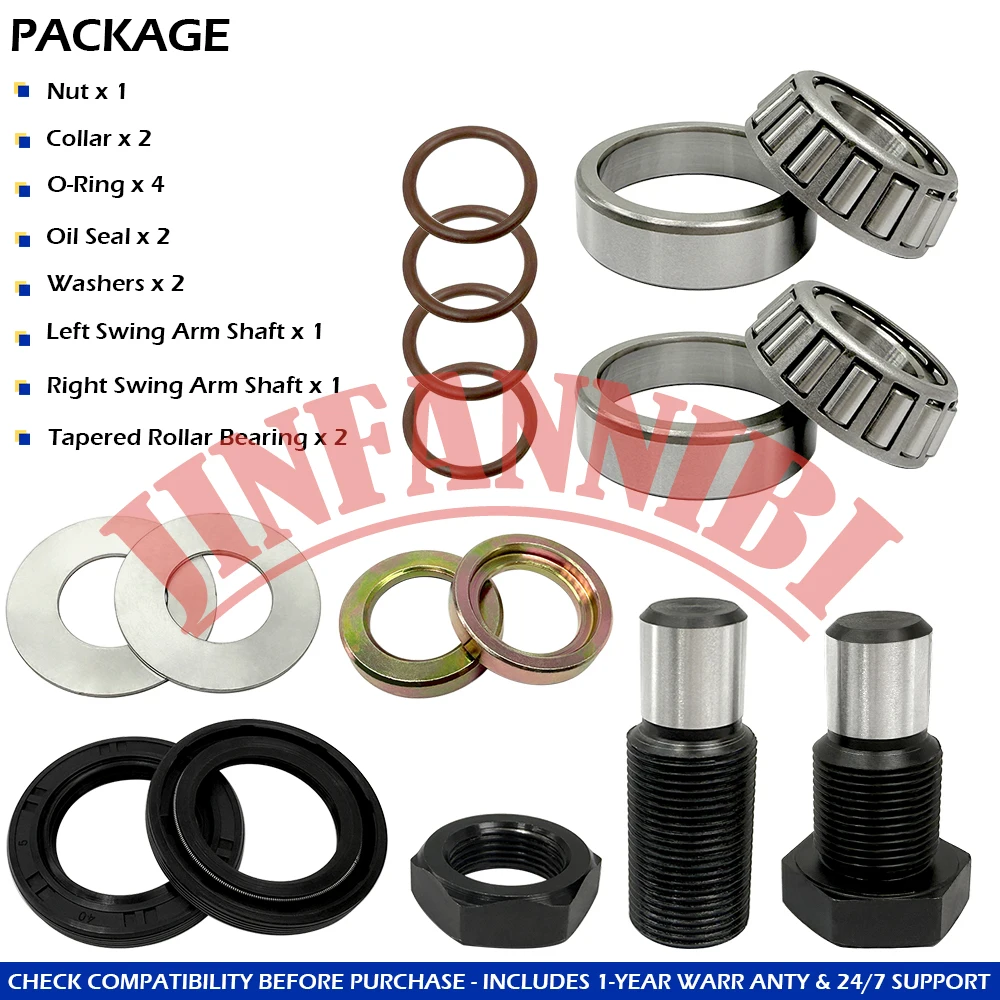 for Kawasaki Prairie 360 650 700 Swing arm bearing seal kit includes pivot bolt