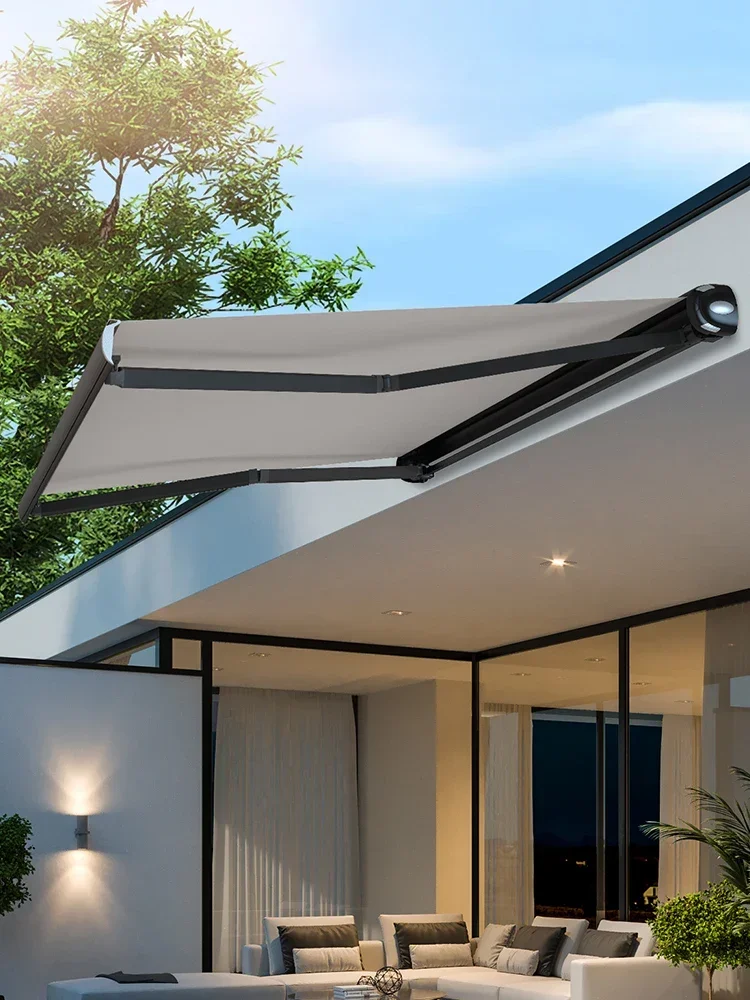 Electric awning telescopic awning balcony home outdoor awning villa folding