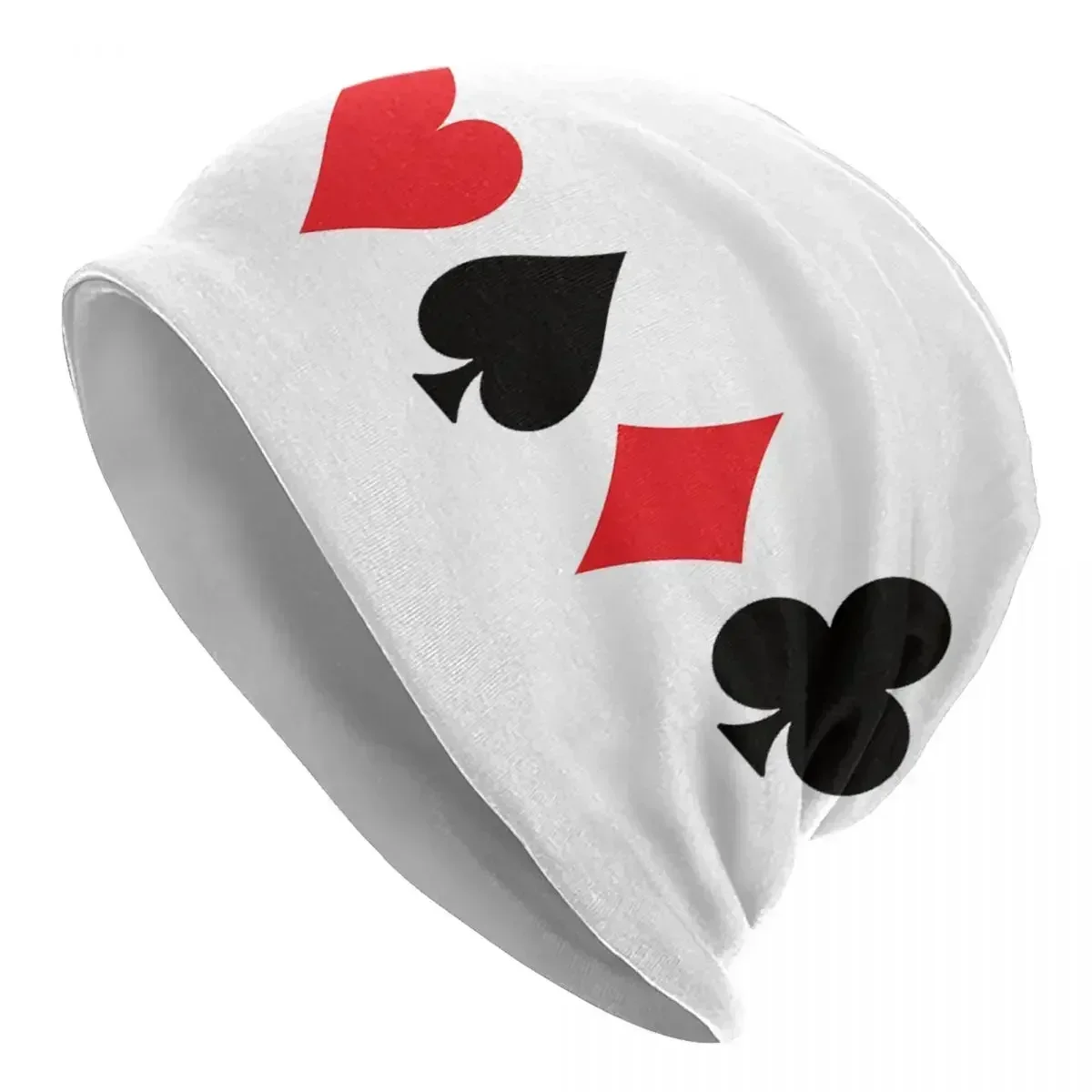 Suit Cards Spades Hearts Diamonds Clubs Design Unisex Beanies Caps Knitted Bonnet Hat WarmAutumn Winter Outdoor Skullies Hats