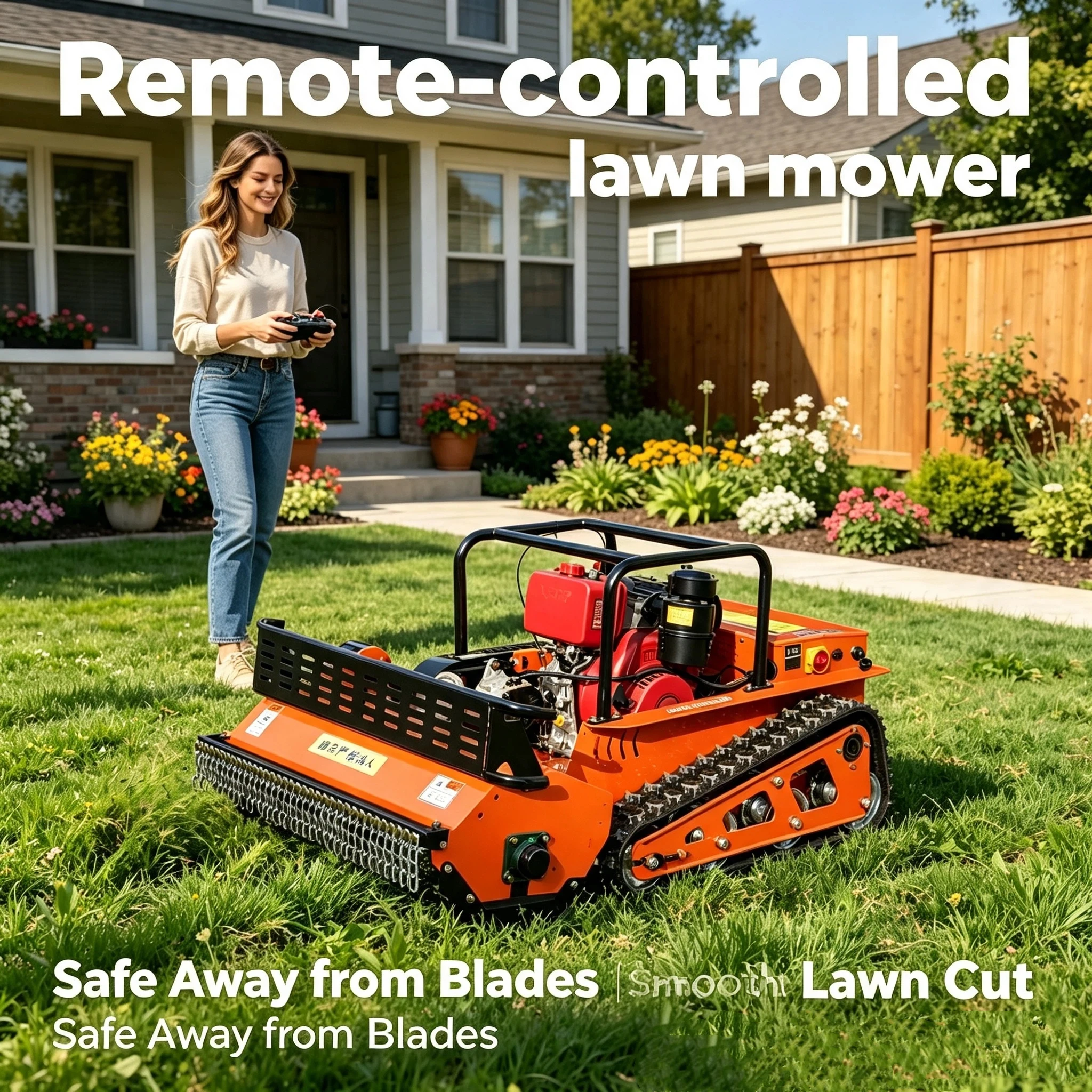 Remote-Controlled Lawn Mower All-Terrain Stable Signal Easy Operation for Farm And Large Area Grass Trimming Customizable