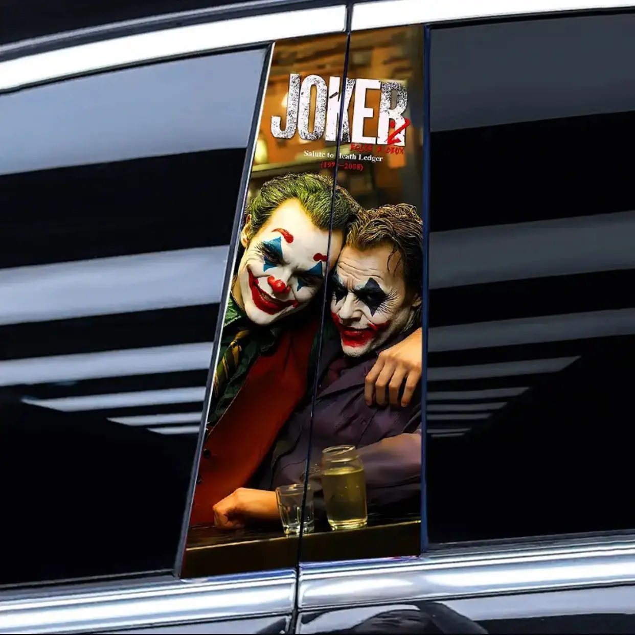 Car Stickers Auto B Pillar Waterproof Halloween Decoration Gothic Joker Girl  DIY Car Doors Pillar Sunscreen PET Decals view 2
