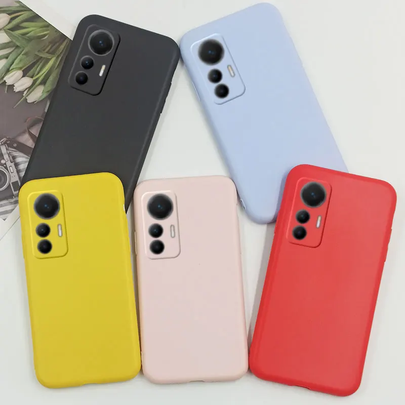 

Чехол-накладка для Xiaomi Mi 12 Lite, задняя панель из мягкого силикона желтого, розового, фиолетового, красного цветов для Xiaomi Mi 12 Lite, чехол из ТПУ