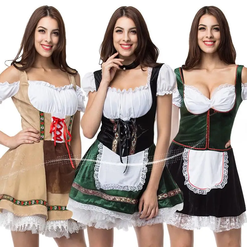 Xinle-vestido de niña de cerveza de Halloween, traje de actuación de escenario, cambio de forma, disfraz de sirvienta, vida real, nuevo