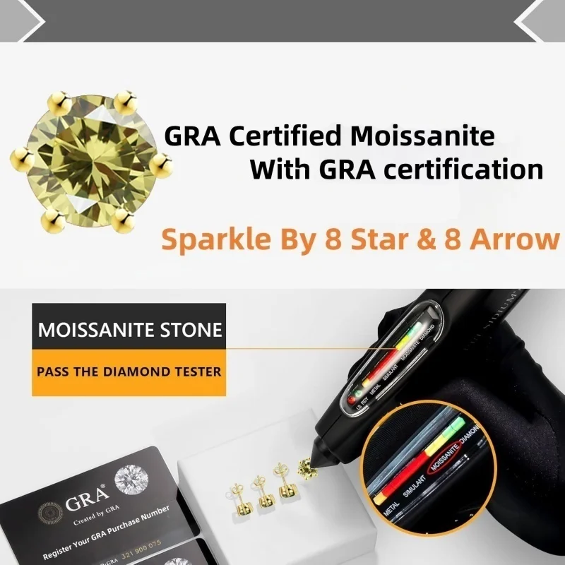 LAMVOICE مجوهرات للنساء/أقراط مرصعة بـ 0.6-4 قيراط الزيتون مويسانيتي هيبوالرجينيك أقراط هدية الكريسماس للنساء