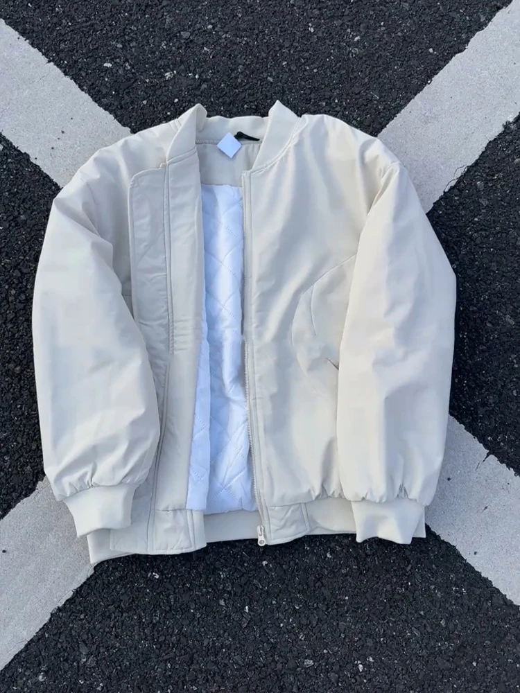 

American Sle MA Flight Cotton Jaet Men Winter ort Thiened Baseball Collar Stand up Collar Cotton Coat Outerwear