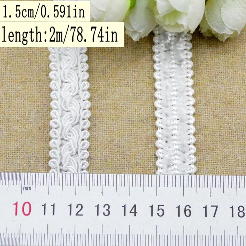 2Meters/78.74In New Lace Per Pack Clothing Accessories DIY Sewing Crafts Women's Dress Corner Type 8-Character Beaded Lace