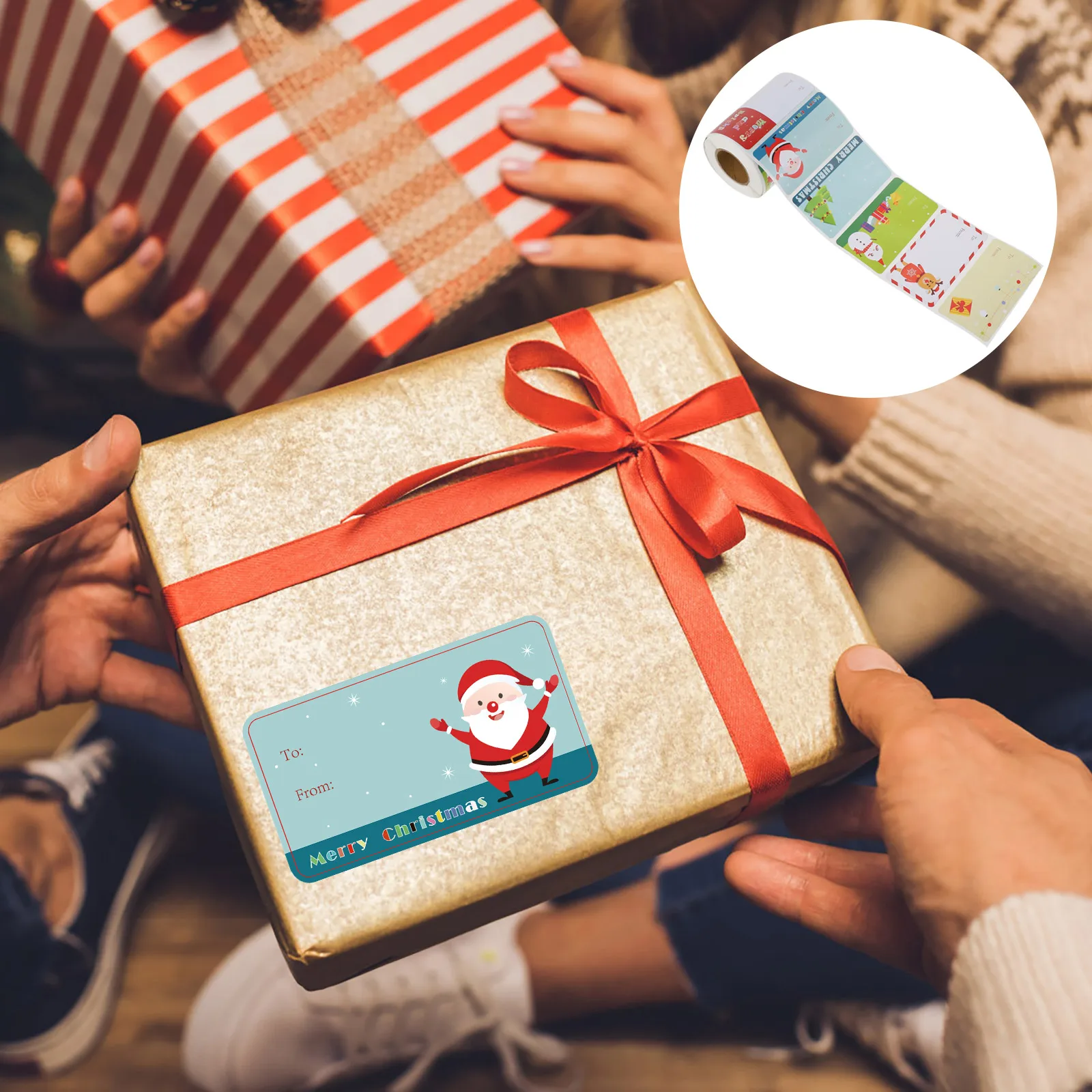 

Christmas Sealing Stickers Xmas Label Stickers Self-Adhesive for Gift Wrapping DIY Craft Candy Bags Envelope Seal Decoration