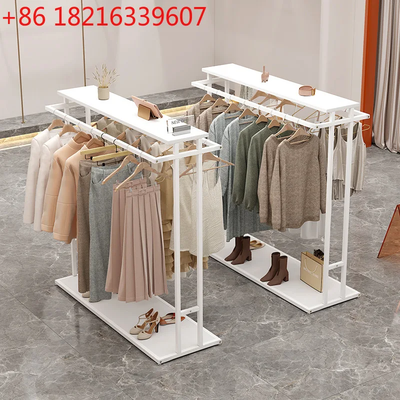 

Floor-to-ceiling store double-row hanger Nakajima display stand middle pants storage rack