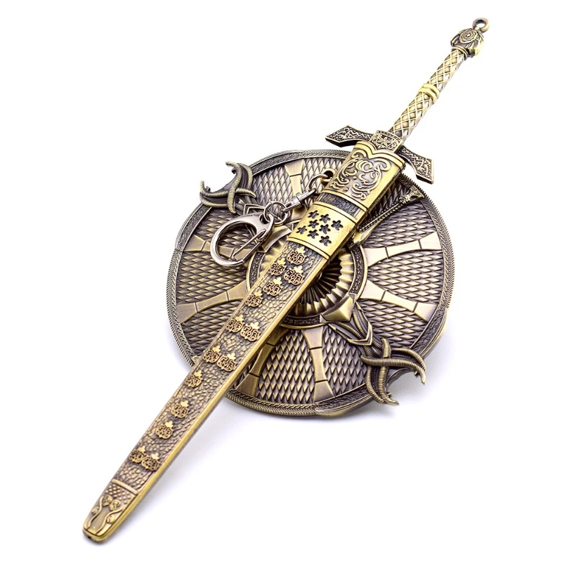 22 cm Banished Knight's Greatsword Gioco Periferico Modello in metallo Armi e oggetti di scena Decorazione del desktop Ornamenti Regali di compleanno Giocattoli