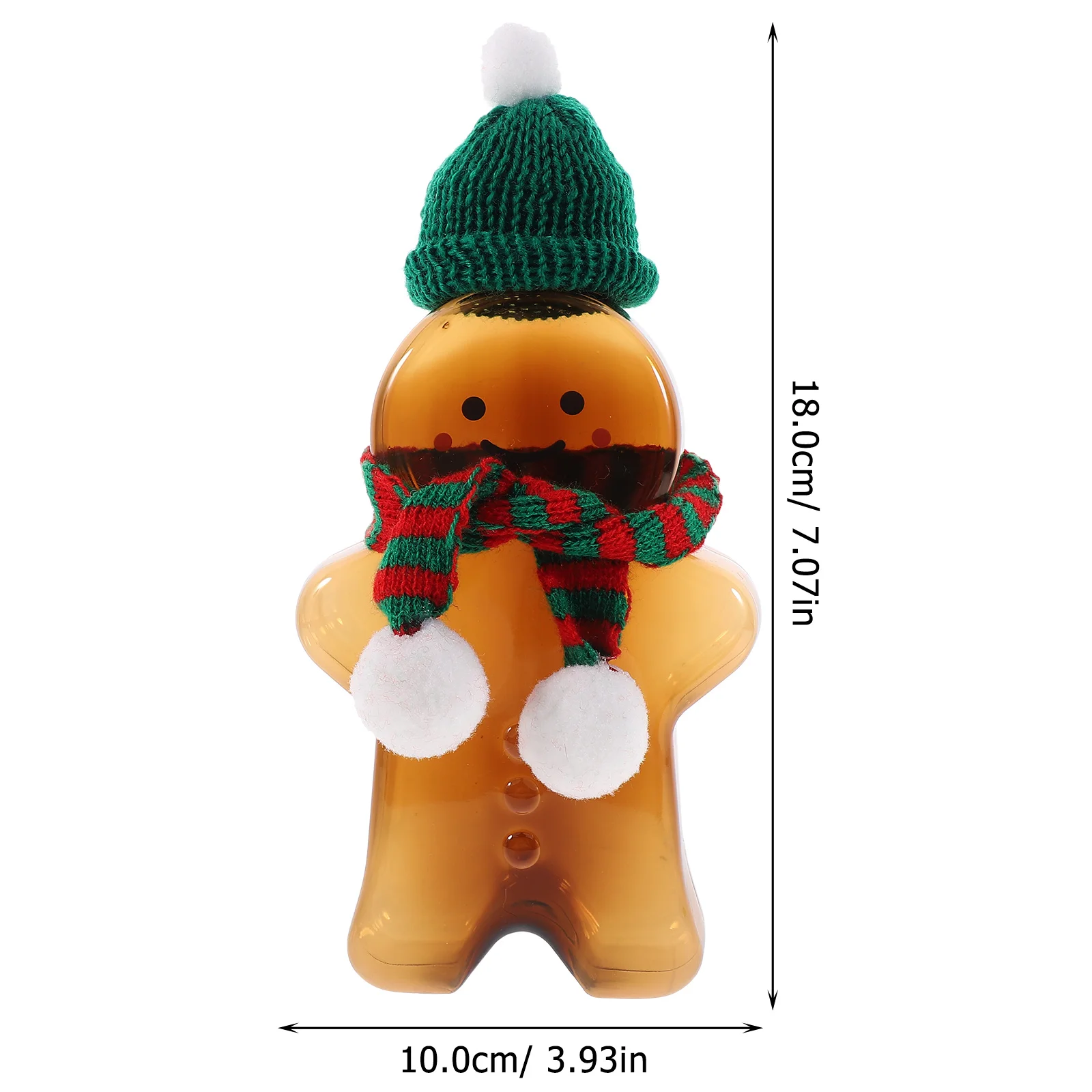 2 Sets Christmas Gingerbread Man Juice Bottles Plastic Biscuit cookies Candy Jars Christmas Beverage Bottles With Scarves Hats