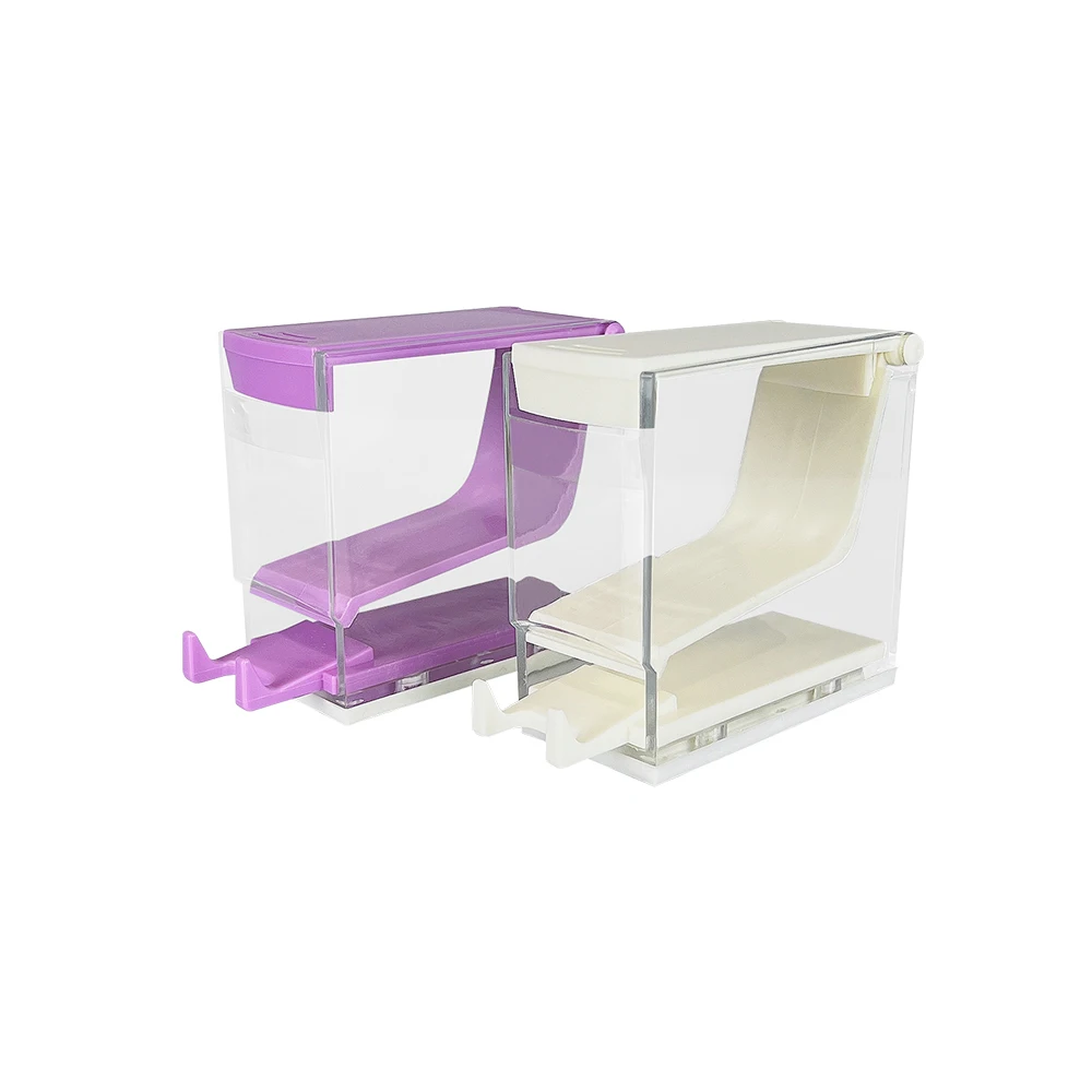 Supporto per Dispenser in rotolo di cotone dentale bianco blu viola colore scatola portaoggetti in rotolo di cotone custodia per forniture da