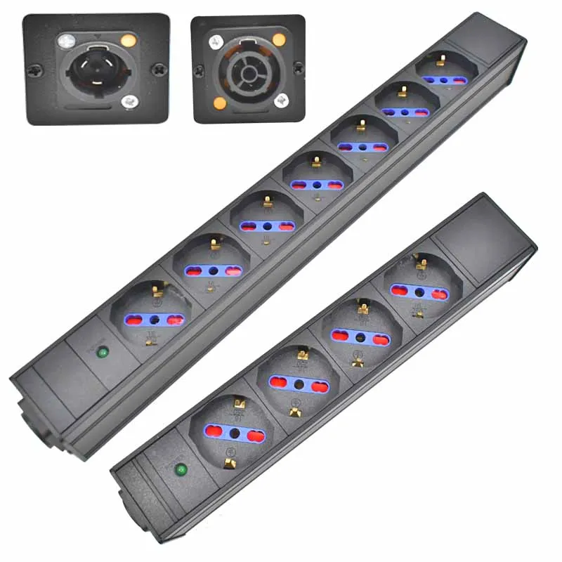 NAC3FPX NAC3MPX PDU Power Strips with LED Schuko Powerlink box EU italy korea audio 3P aviation plug 2-11AC socket