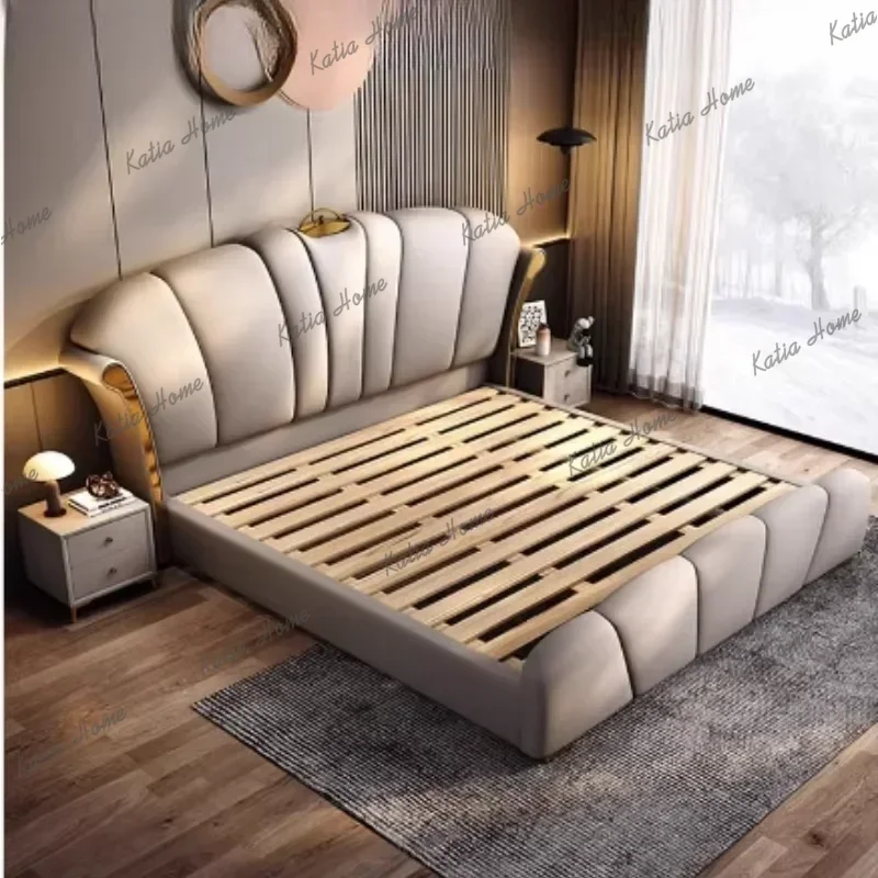 Best Sellers Unique Luxury Headboard Double Bed Nordic Pretty King Size Room Double Bed Hotel Modern Letto Matrimoniale Bedroom