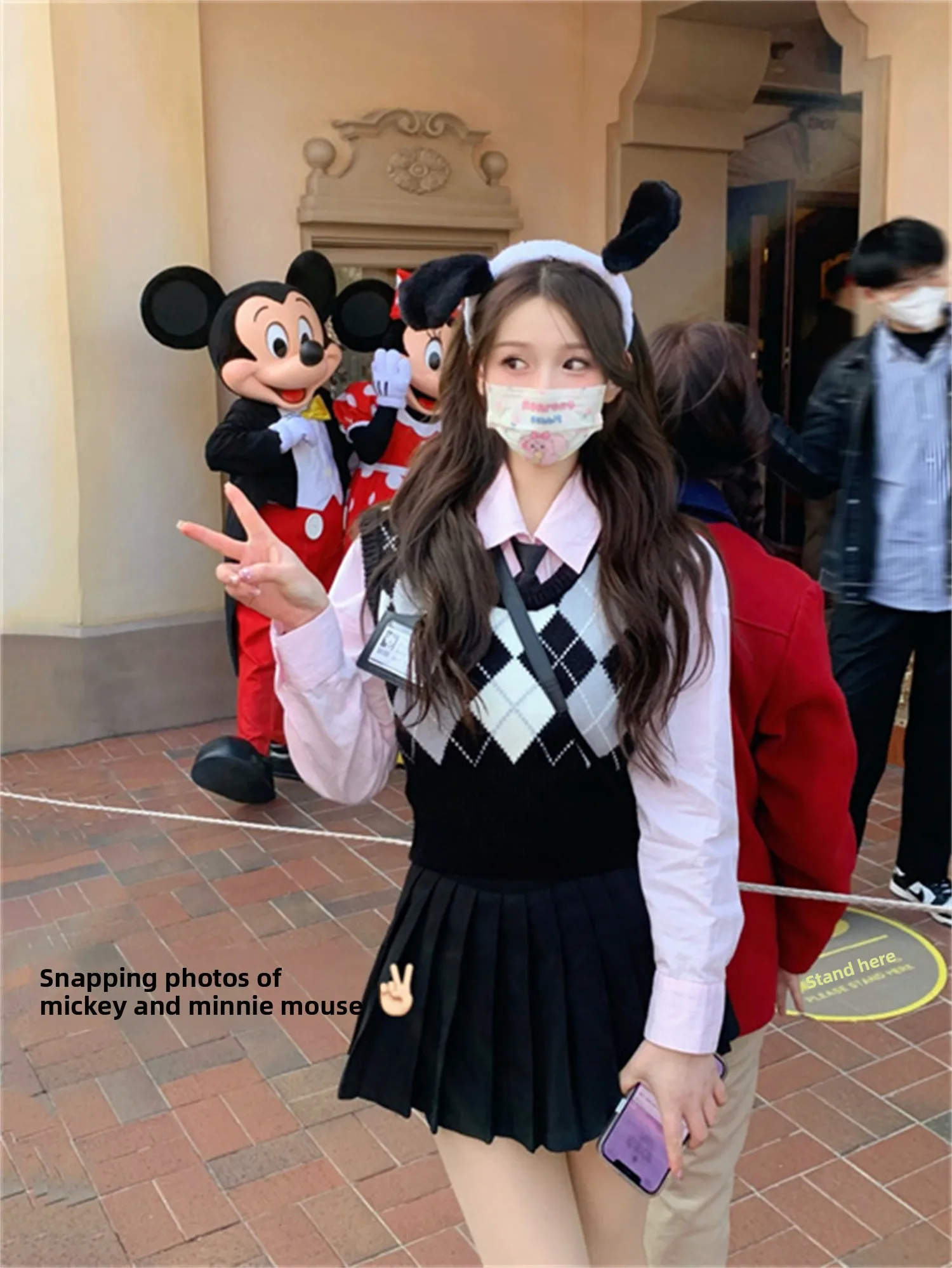   Halloween Set Pastel Roze Geruit Vest Lange irt JK orm Rok Lente Seizoen Dames Faion 8-25 Jaar oud