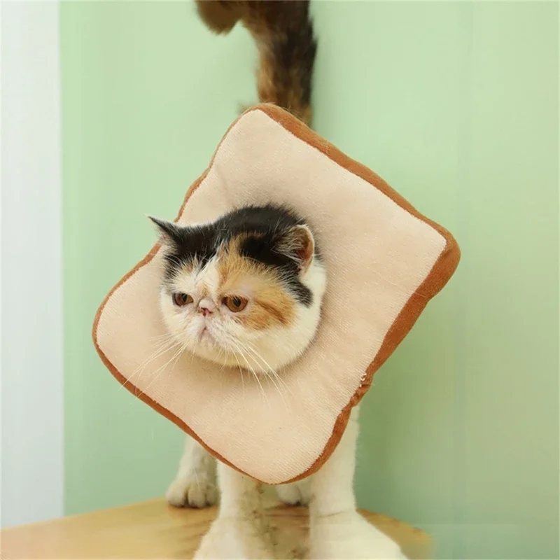 Pet Recovery Collar Dog Cats Protective Cone After Surgeries Collar Toast Shaped Collar Toast Shaped Collar