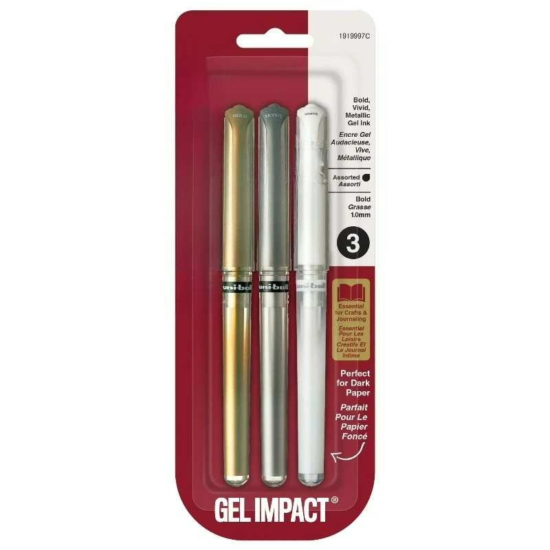 

Pen, Bold Point, 1.0 mm, Assorted Metallic Ink, 3 Count