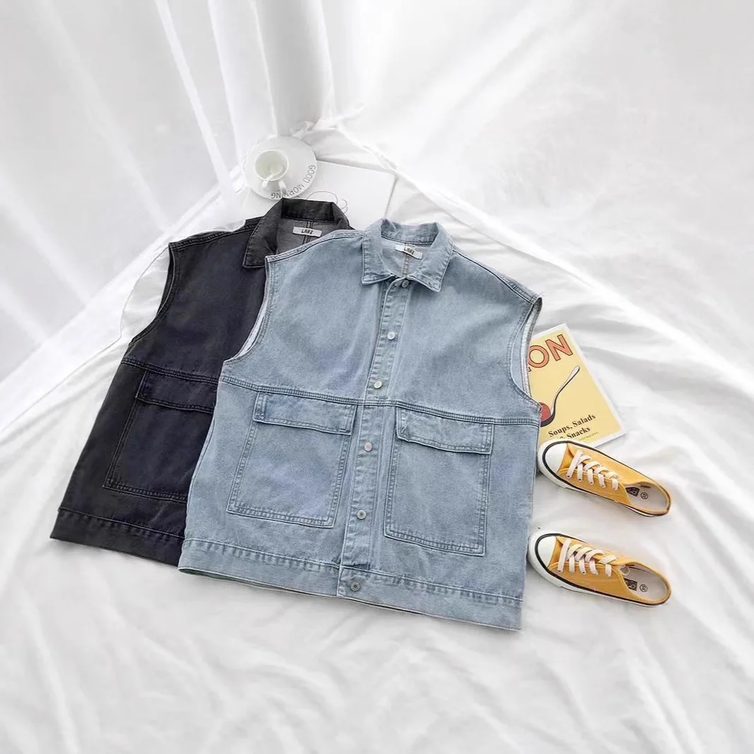 

Джинсовый жилет из Европы и Америки для женщин, внешняя торговля, рабочая одежда без рукавов, универсальная свободная и удобная мода