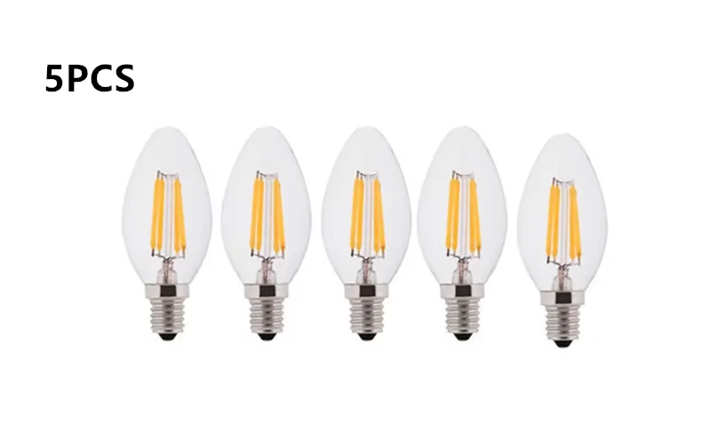 Ampoule LED E14 2W 4W 6W 8W 220V, bougie à Filament C35 C35L, blanc naturel 4000K, ampoule Edison ré