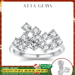 ATTAGEMS-Anillo de moissanita para mujer, Color D, 1,5 CT, excelente forma redonda, 5mm, 925, 18K, anillos de boda de compromiso Real, joyería fina