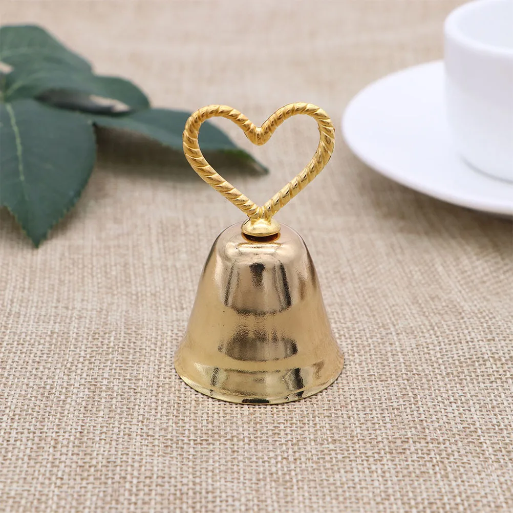 

NOLITOY 2 Pcs Memo Clip Holder Bells Name Place Card Table Decor Santa Handbell Photo Paper Holder Service Bell Heart Design