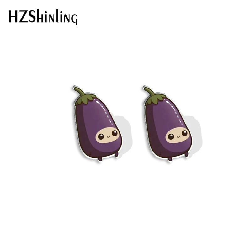 2023 New Lovely Vegetable Stud Earring Pepper and Aubergine Corn Acrylic Resin Earrings Epoxy Handmade Jewelry Gifts Friends